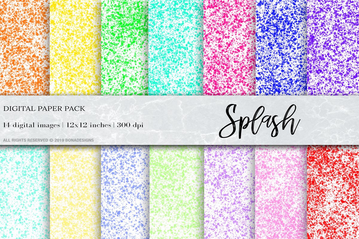 Watercolor Splash Digital Paper, Watercolor Background example image 1