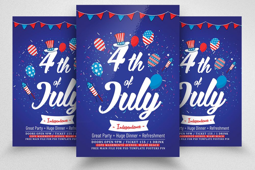 4th of July Independence Day Flyer example image 1