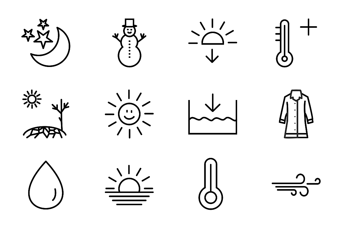 Set Of Weather And Season Icons example image 1