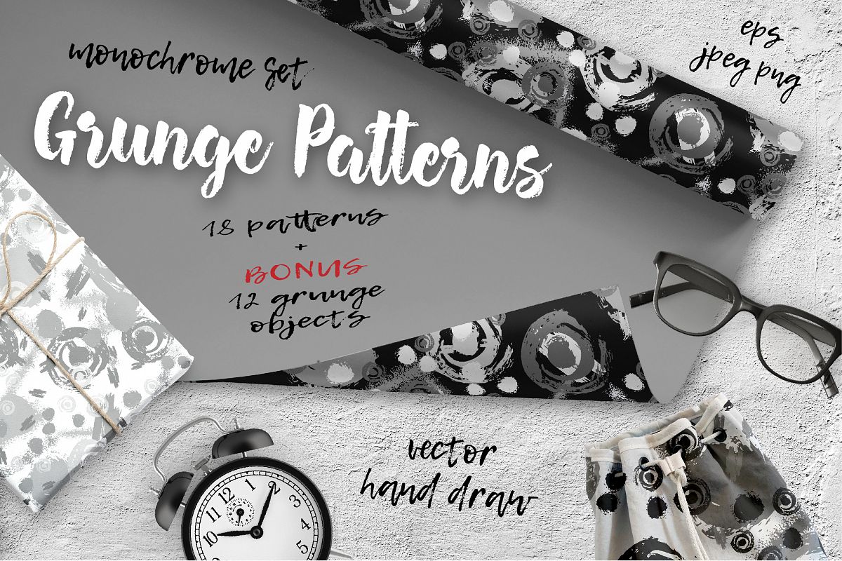 Monochrome patterns set example image 1