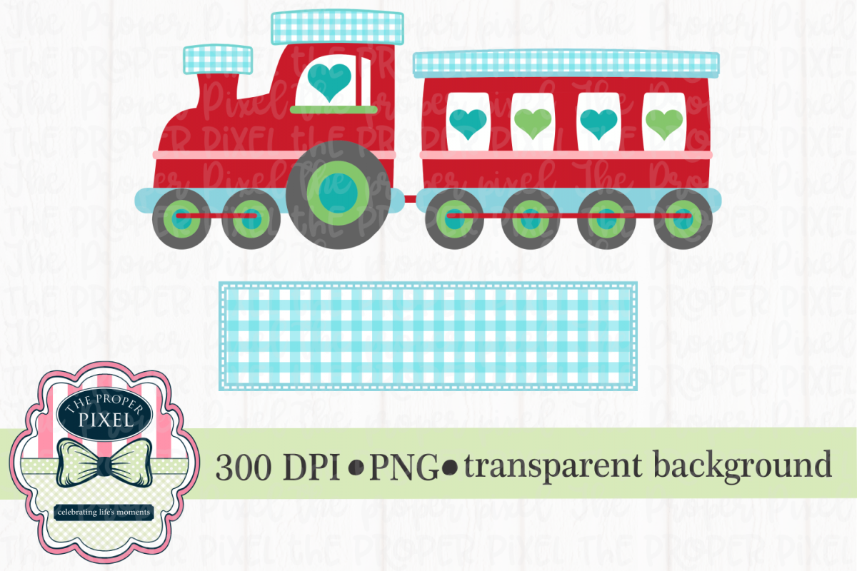 Train Valentine Design, printable sublimation download example image 1