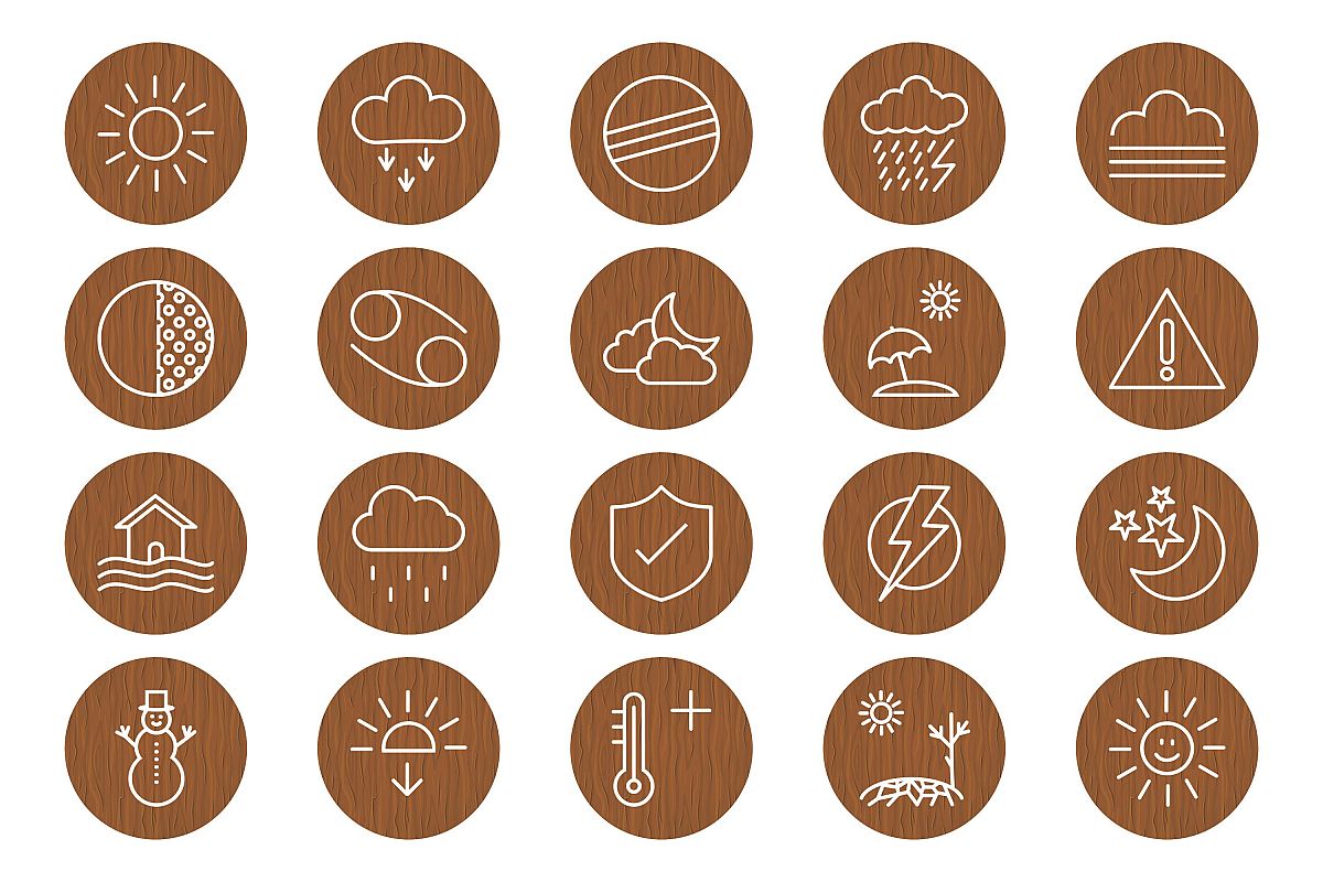 Set Of Weather And Season Icons example image 1