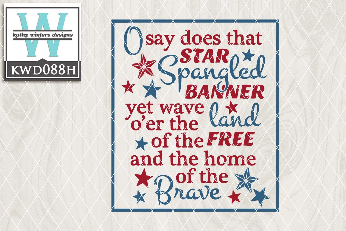 Patriotic Cutting File KWD088H example image 1