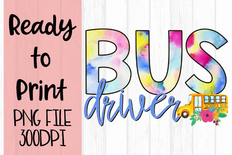 Bus Driver Bright Preppy Design Ready to Print example image 1