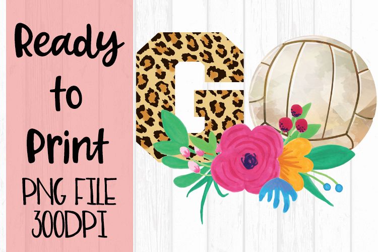 Volleyball Go Leopard Ready to Print example image 1