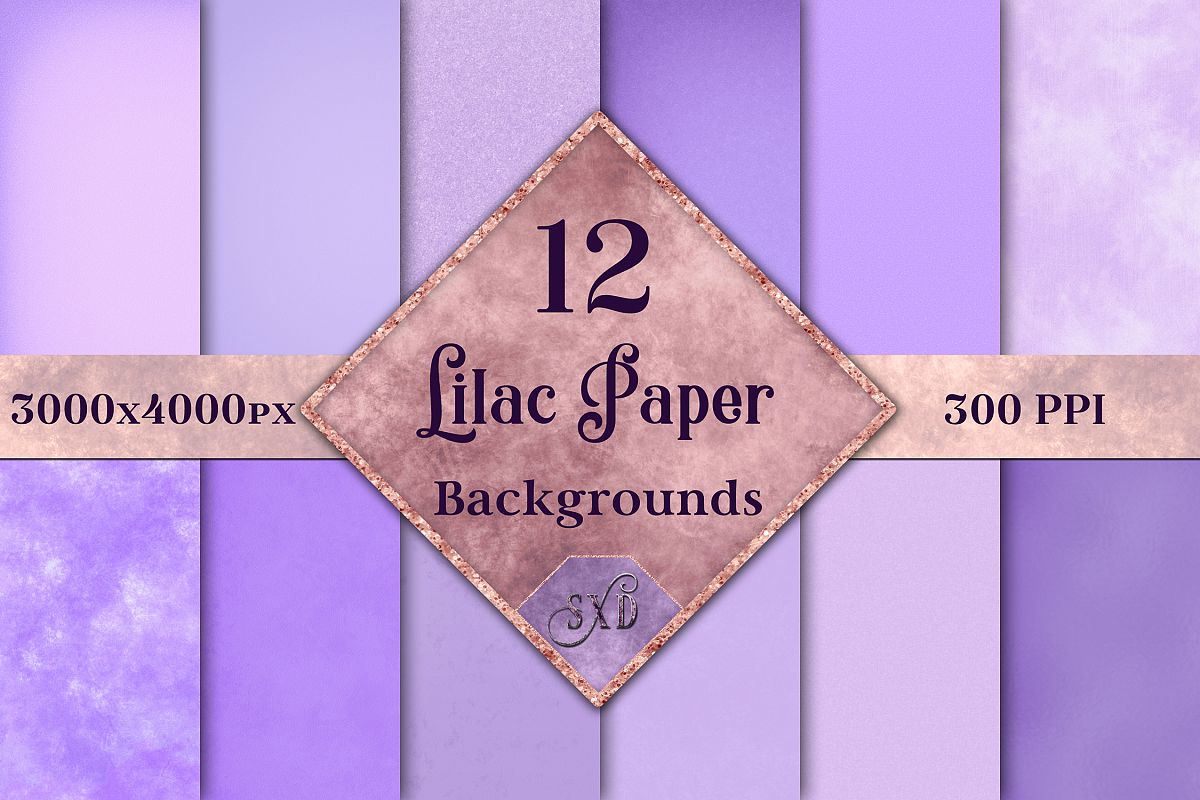 Lilac Paper Backgrounds - 12 Image Textures Set example image 1