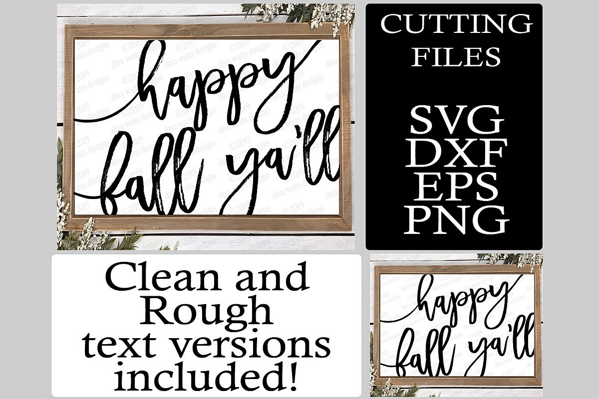 Happy Fall Y'all Oversized Cutting File for Sign example image 1