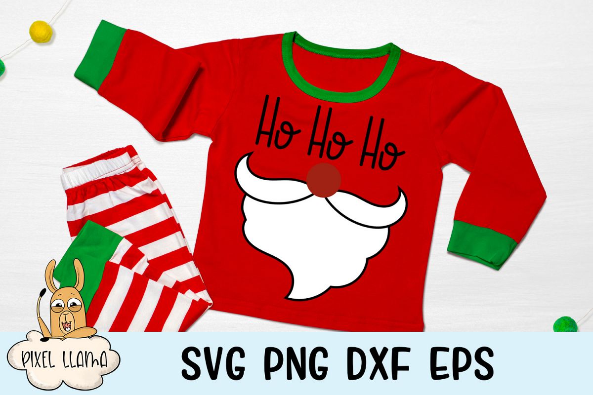 Ho Ho Ho Santa Beard Christmas SVG example image 1