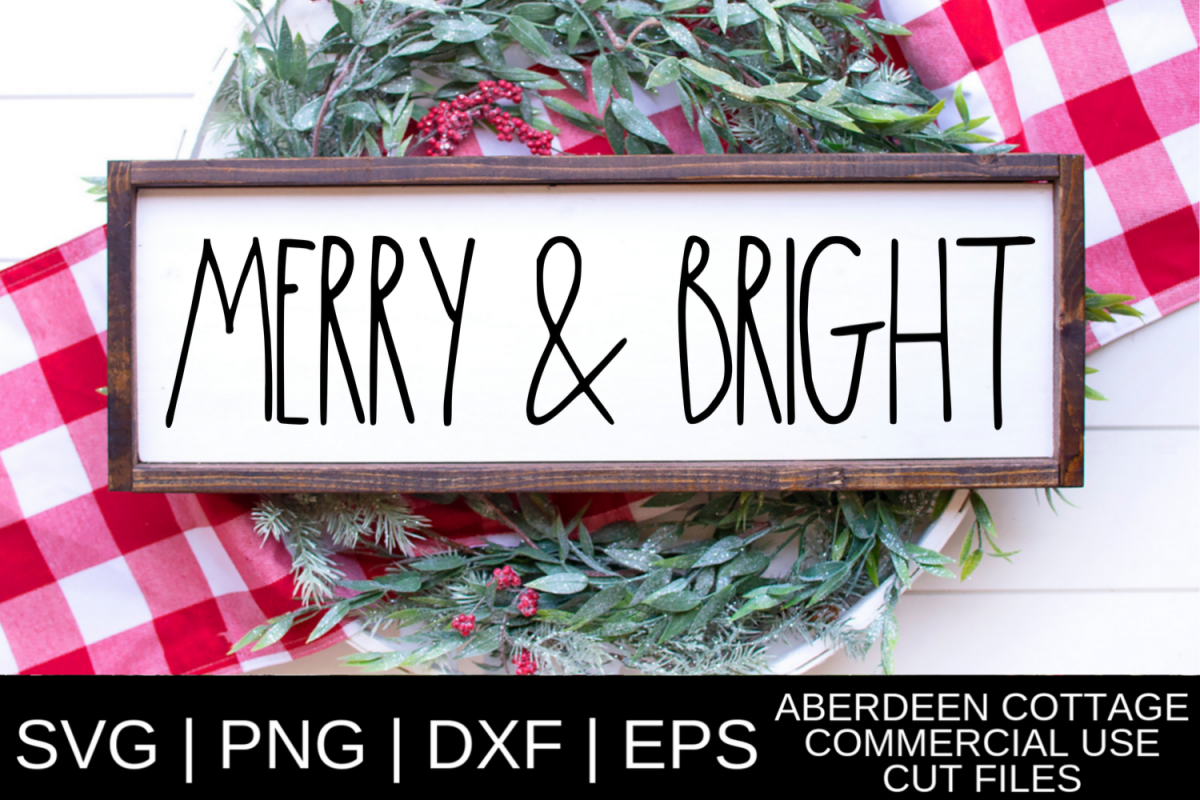 Dunnish Merry and Bright SVG | PNG | DXF | EPS example image 1