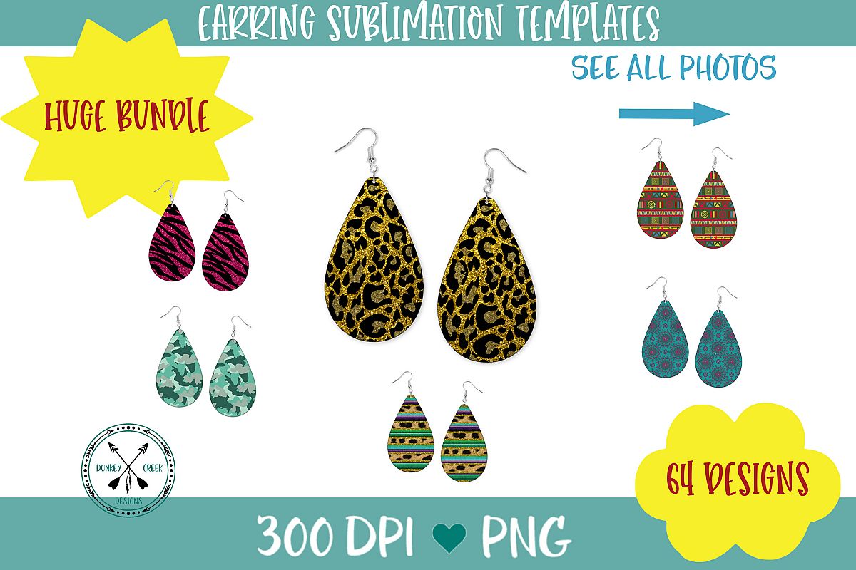 Sublimation Teardrop Earring Template Free