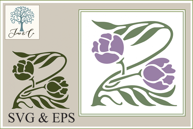 Art Nouveau Flower 2 example image 1