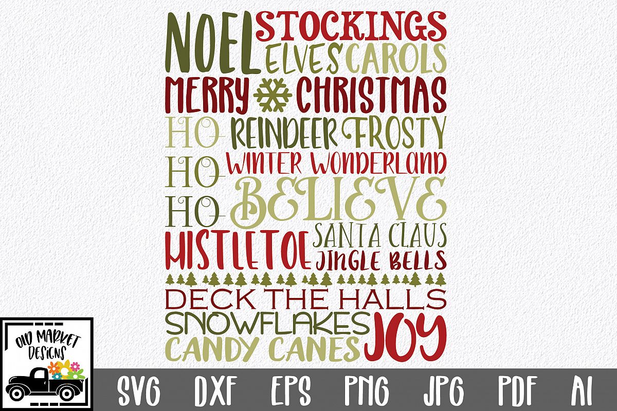 Download Christmas Subway Art SVG Cut File