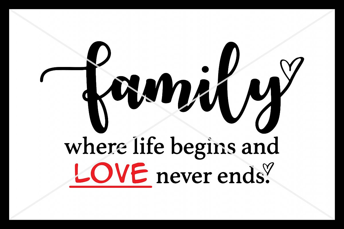 Family, SVG, Silhouette Cameo, Cut File, Cricut, Love example image 1