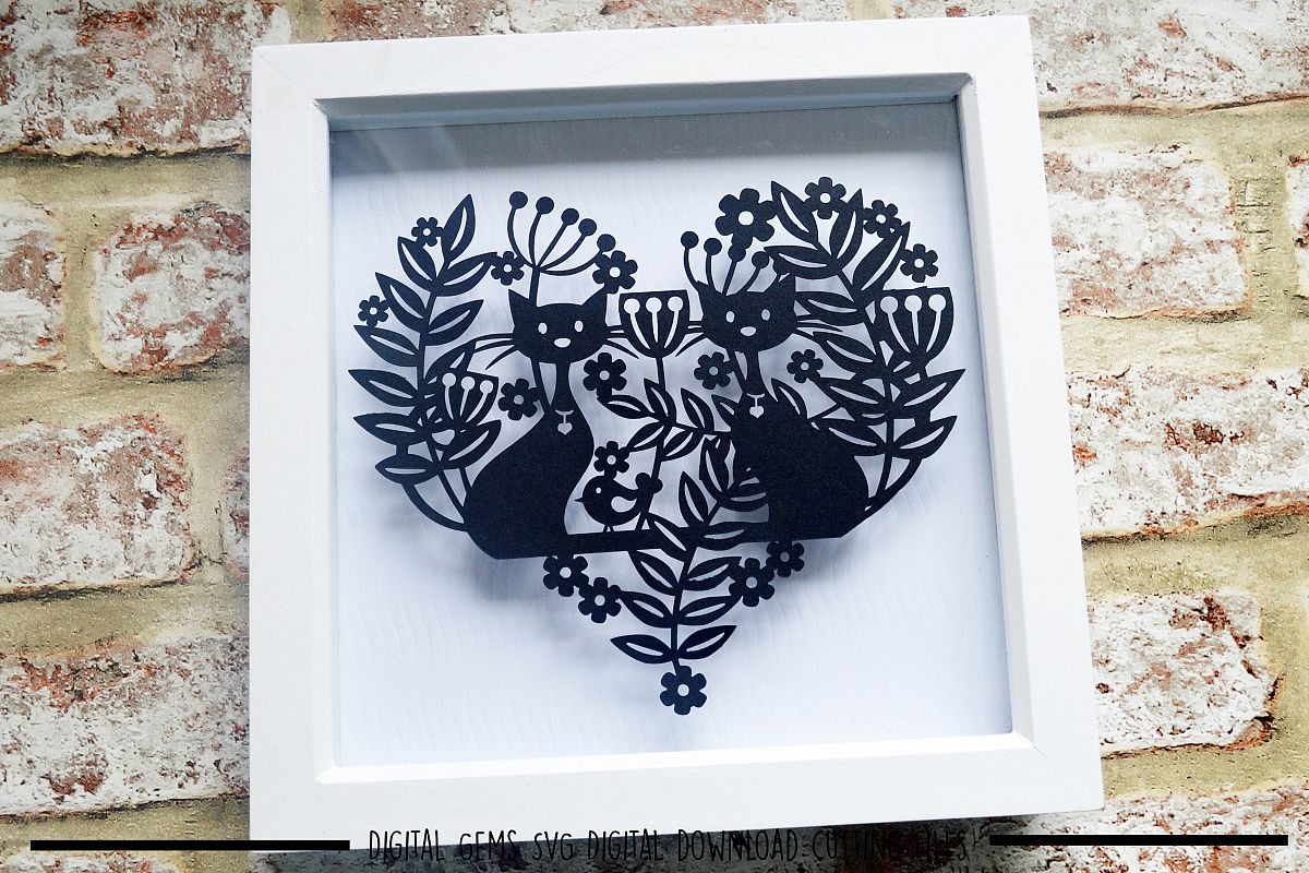 Cat Paper Cut SVG / DXF/ EPS Files example image 1