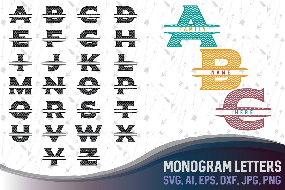 Letters for monograms Bundle SVG, DXF, JPG, PNG, DWG, AI, EPS example image 1