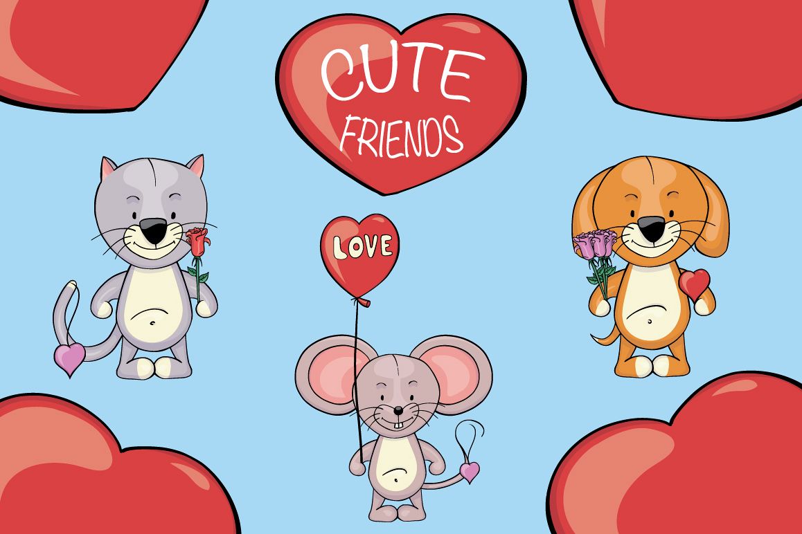 Cute Friends |Animals clipart mini creator example image 1