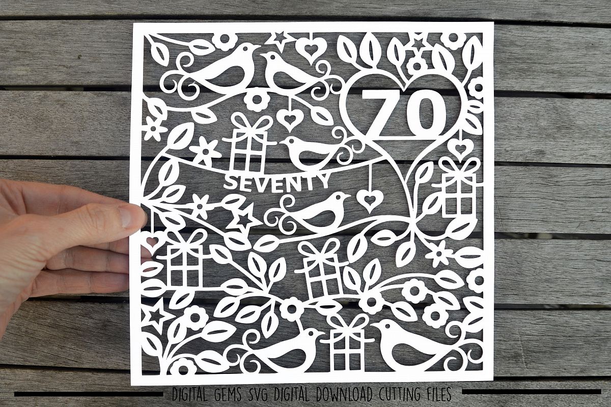 Number 70 paper cut SVG / DXF / EPS files example image 1