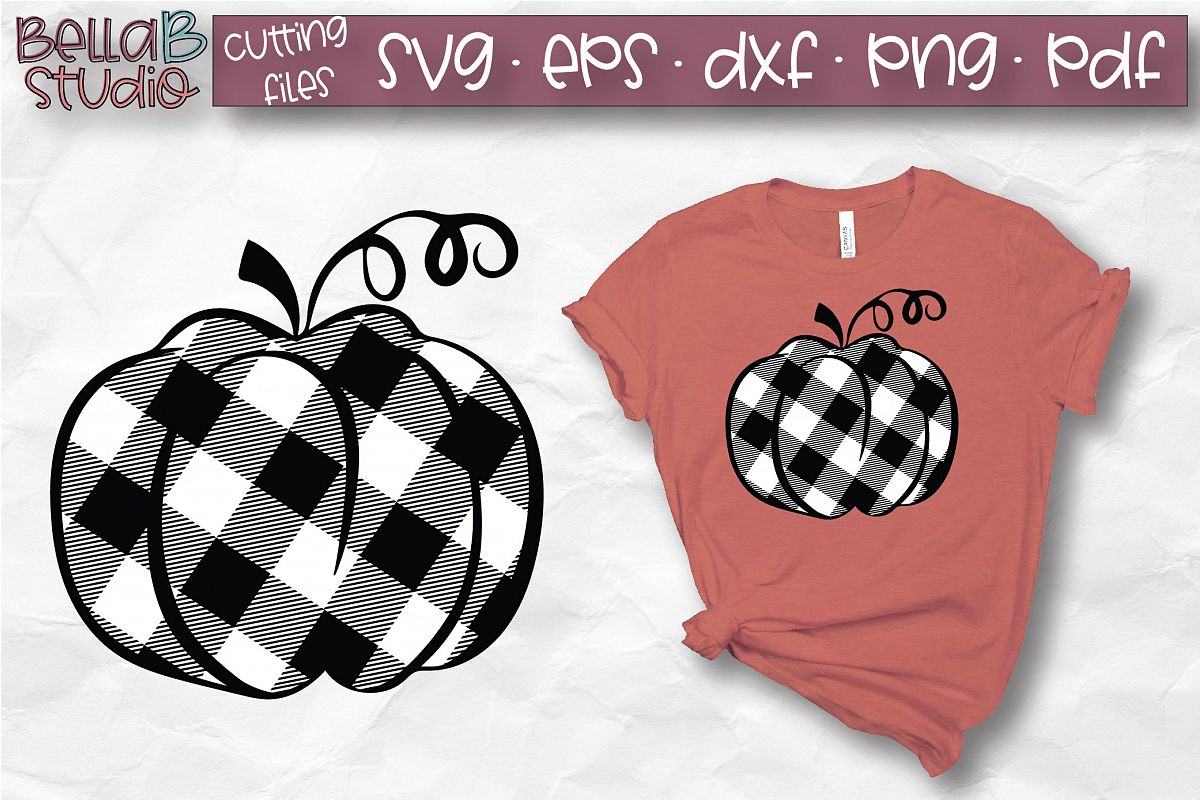 Buffalo Plaid Pumpkin SVG, Fall SVG, Autumn SVG example image 1