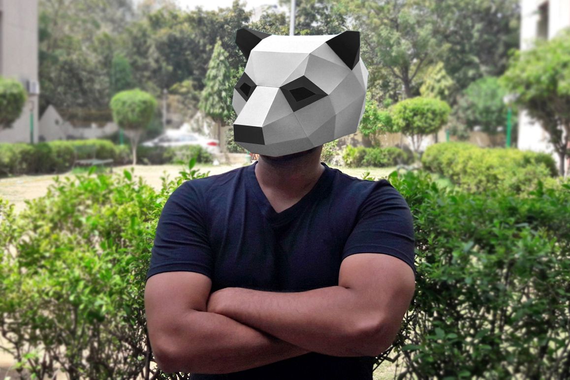 DIY Panda Mask - 3d papercraft example image 1
