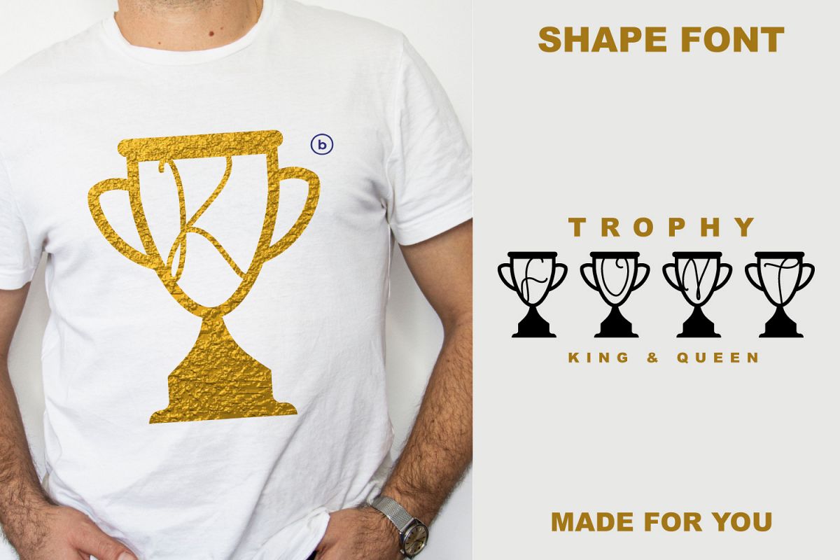 Trophy Shape Font example image 1