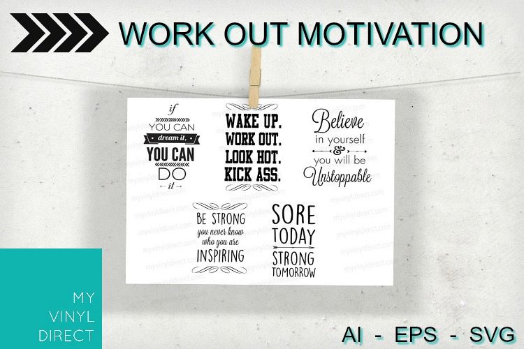 5pk Work Out Motivation Cutting Files example image 1
