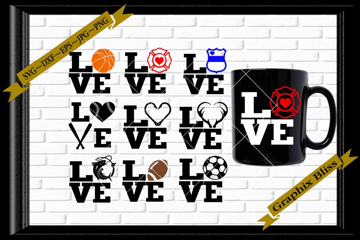Stacked Love Sports First Responder Bundle SVG example image 1