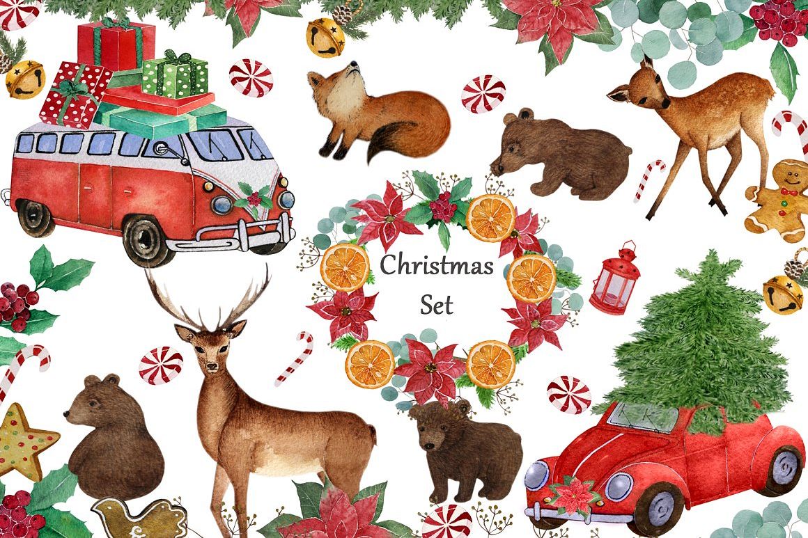 Watercolor Christmas example image 1