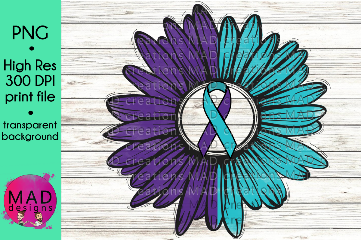 Suicide Prevention Awareness - Rustic Sunflower Ribbon example image 1