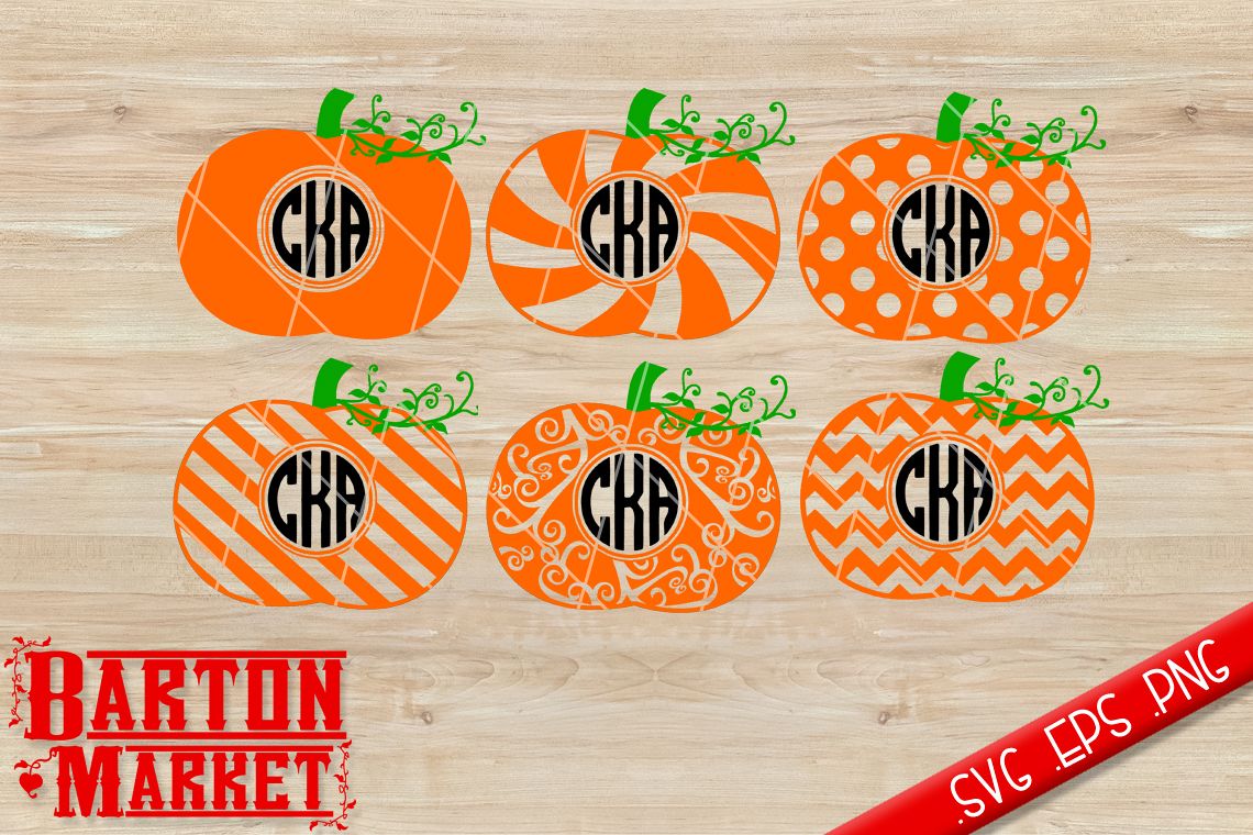 Pumpkin Monogram SVG / EPS / PNG example image 1