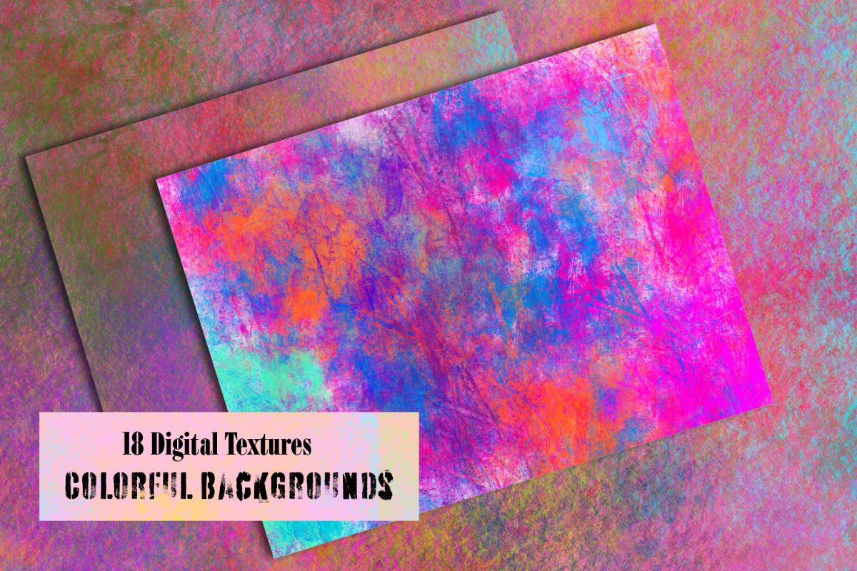 Colorful splash backgrounds. Grungy Digital textured papers example image 1