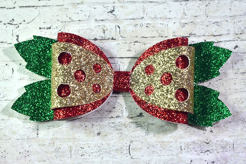 Hair bow template SVG, DIY leather bow template example image 1
