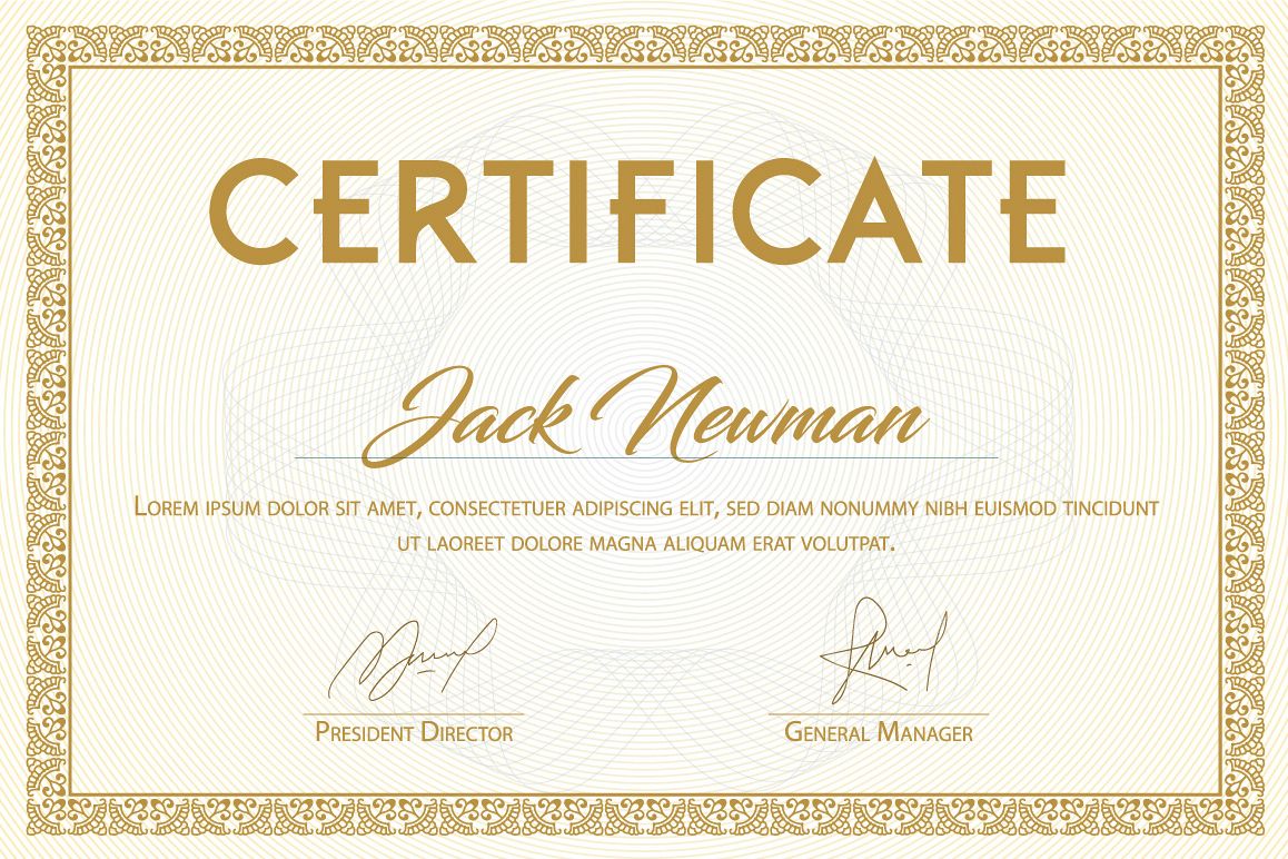 Download Elegant ornamental certificate vector