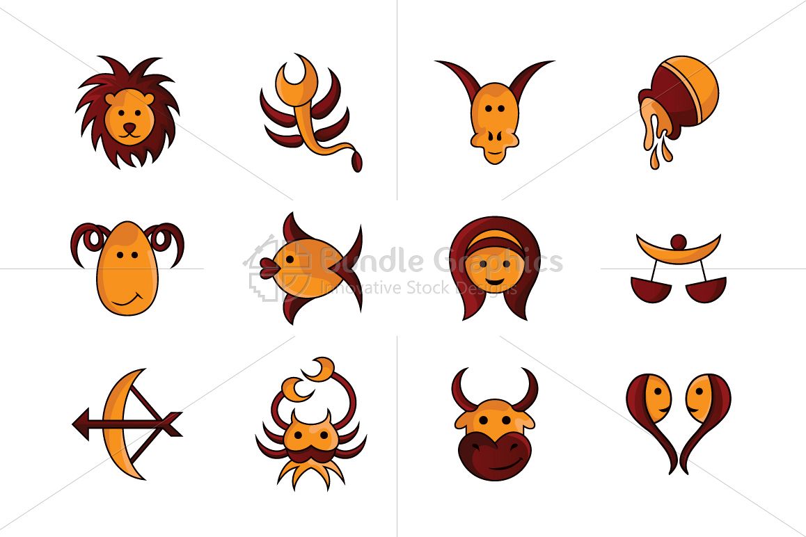 Comic Style Zodiac Signs - Iconic Set example image 1