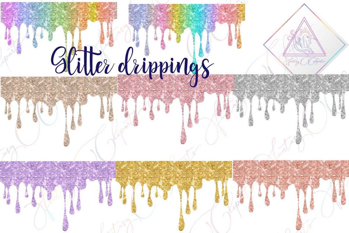 Glitter Drippings Clipart example image 1