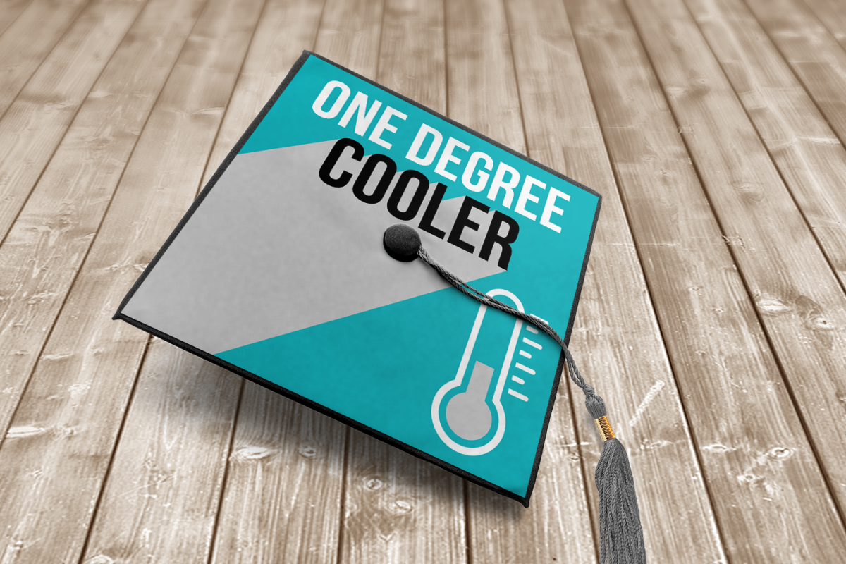 Download One Degree Cooler Graduation Cap Decoration SVG Design