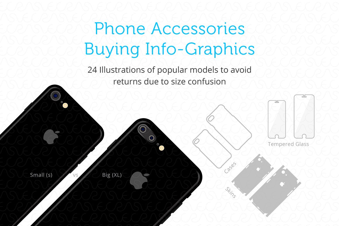 Phone Accessories Customer Guide Info-Graphics Illustrations example image 1