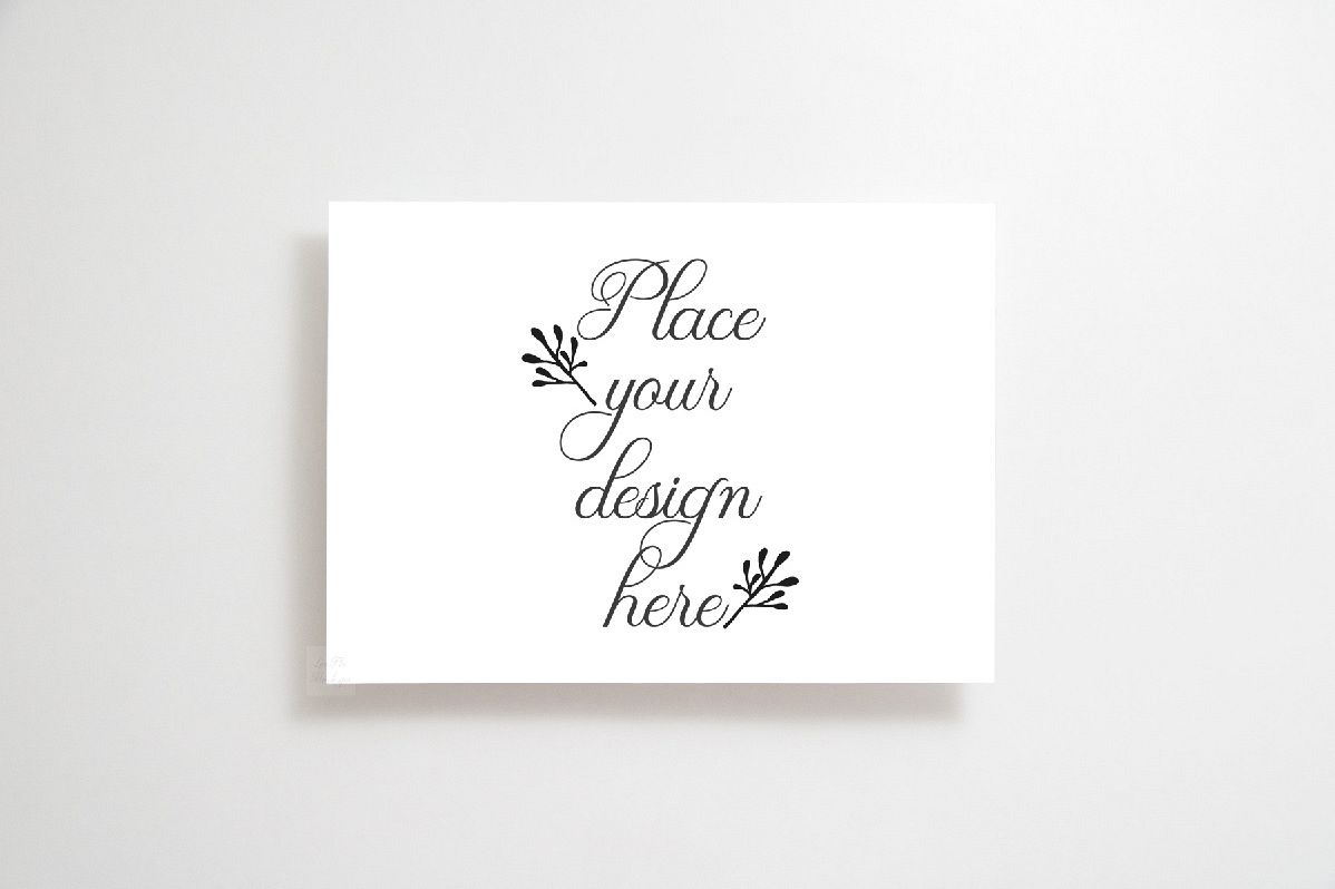5x7 print mockup photo Card Mock up horizontal psd flat lay example image 1