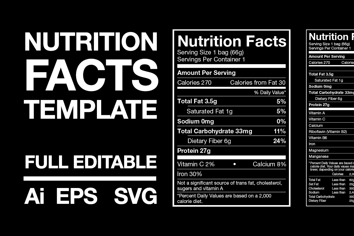 Nutrition Facts Template example image 1