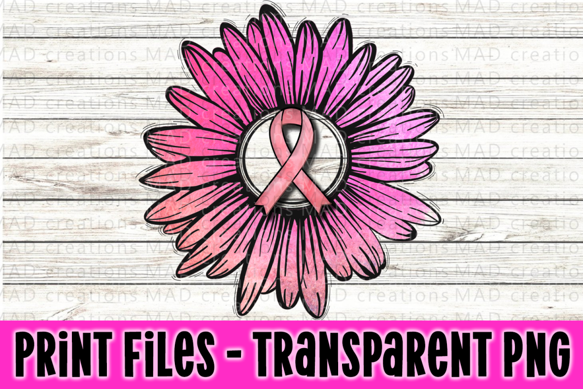 Add Your Own Text - Sunflower Breast Cancer Ribbon example image 1