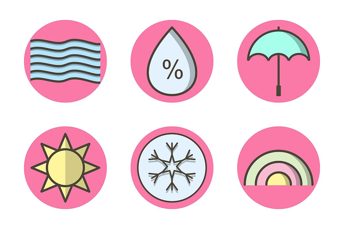 Set Of Weather And Season Icons example image 1