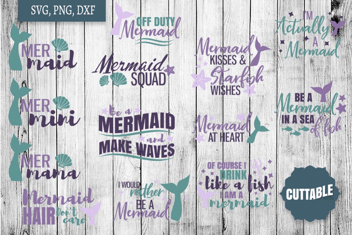 Mermaid SVG bundle, Mermaid cut file bundle, Ocean cut files example image 1