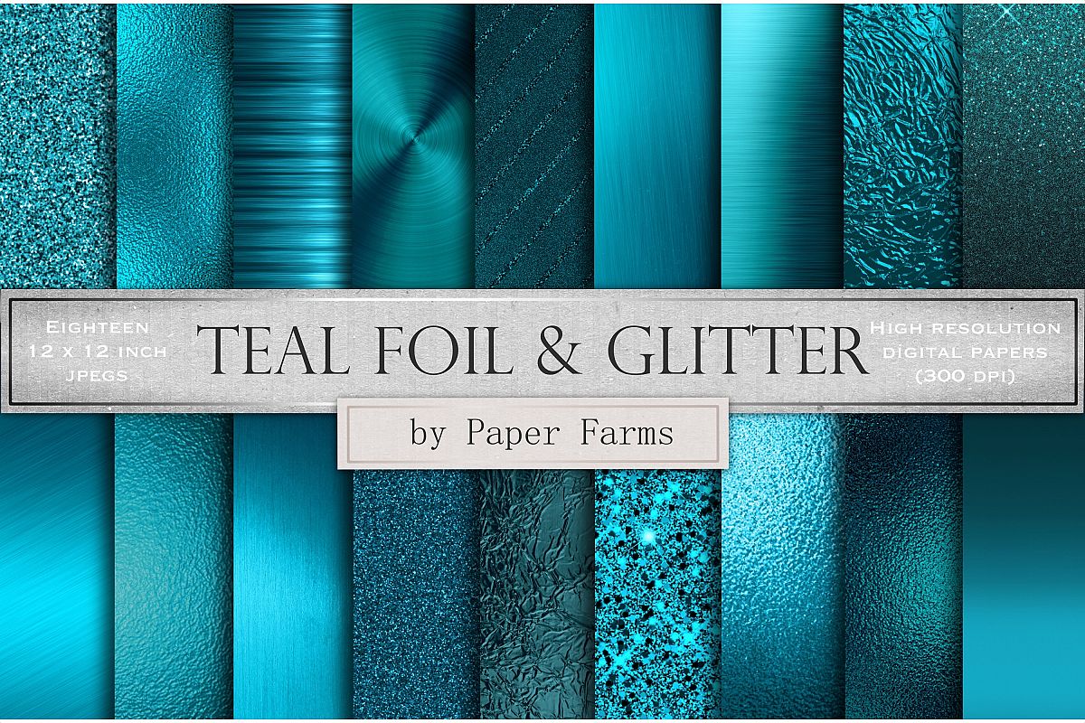Teal metallic foil textures example image 1