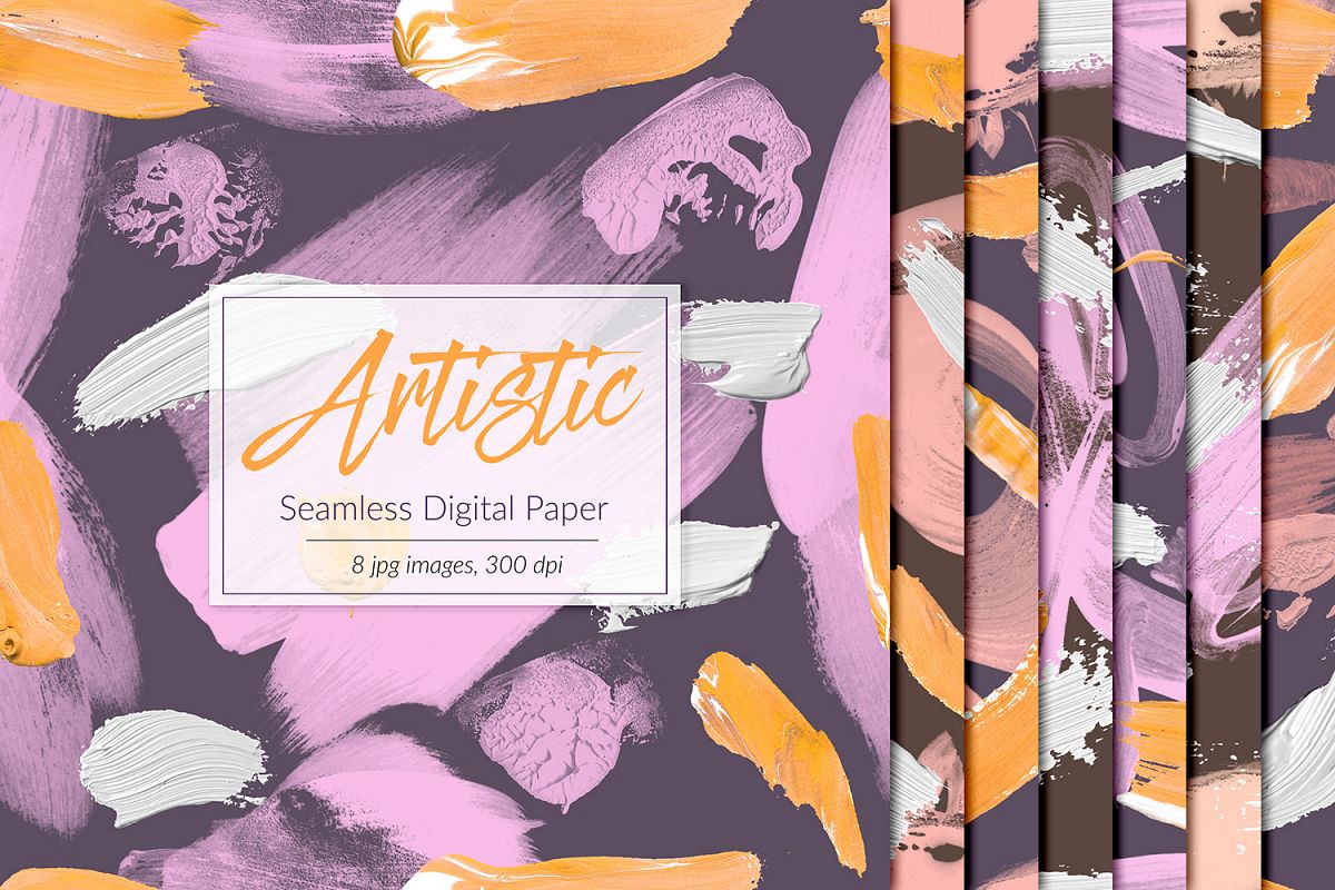 Hand Painted Seamless Patterns example image 1