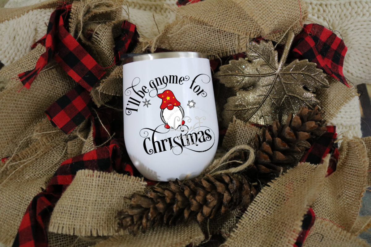 I'll be gnome for Christmas//SVG//EPS//DXF File example image 1