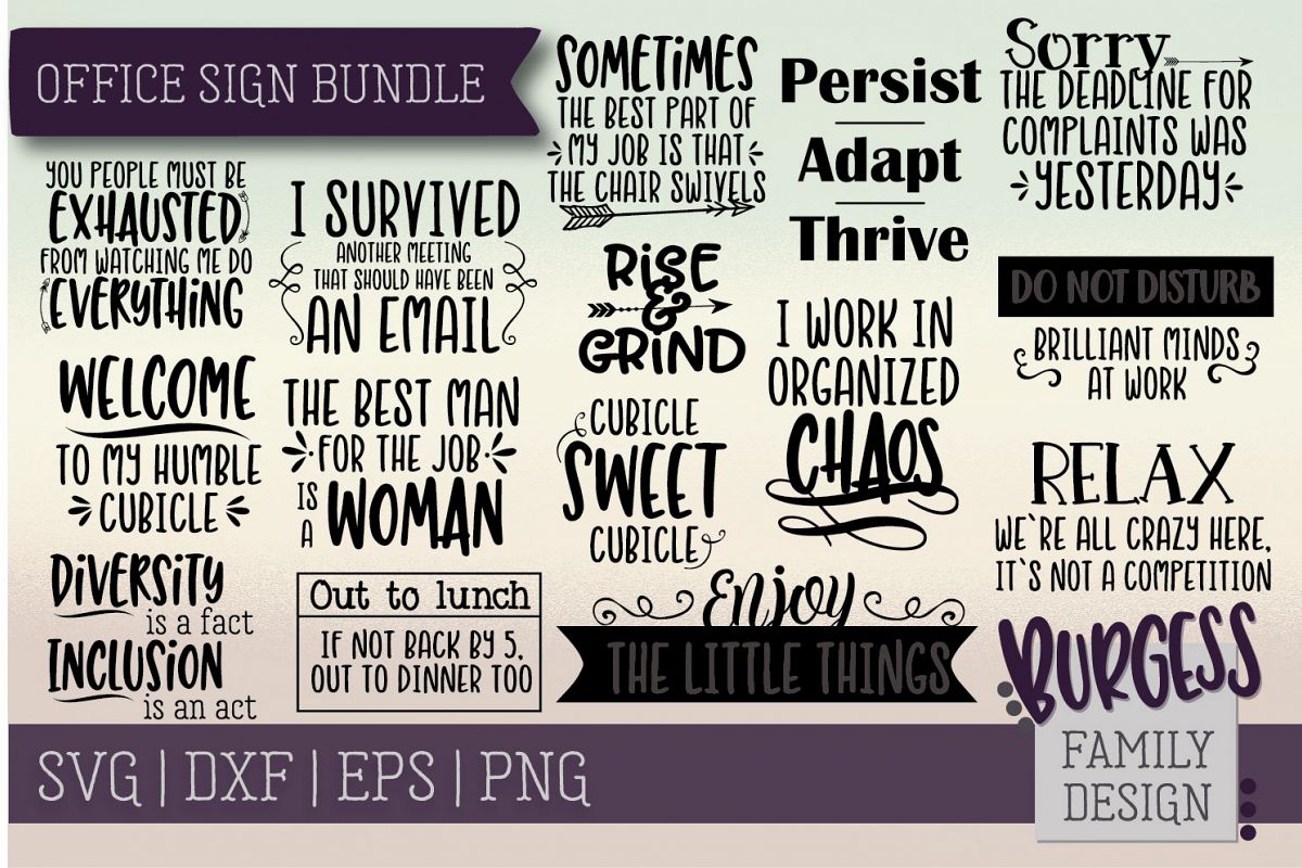 Office Sign Bundle | SVG DXF EPS PNG JPEG example image 1