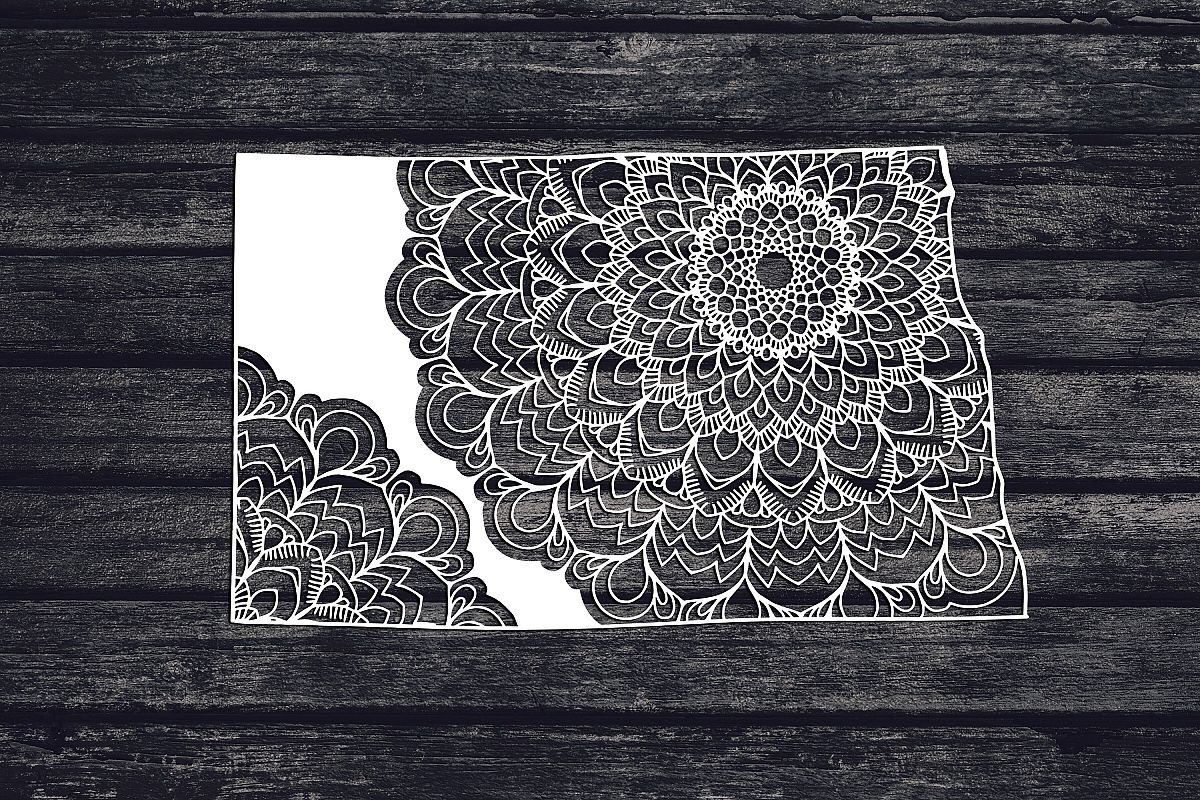North Dakota Mandala Svg, North Dakota Svg, ND Svg example image 1