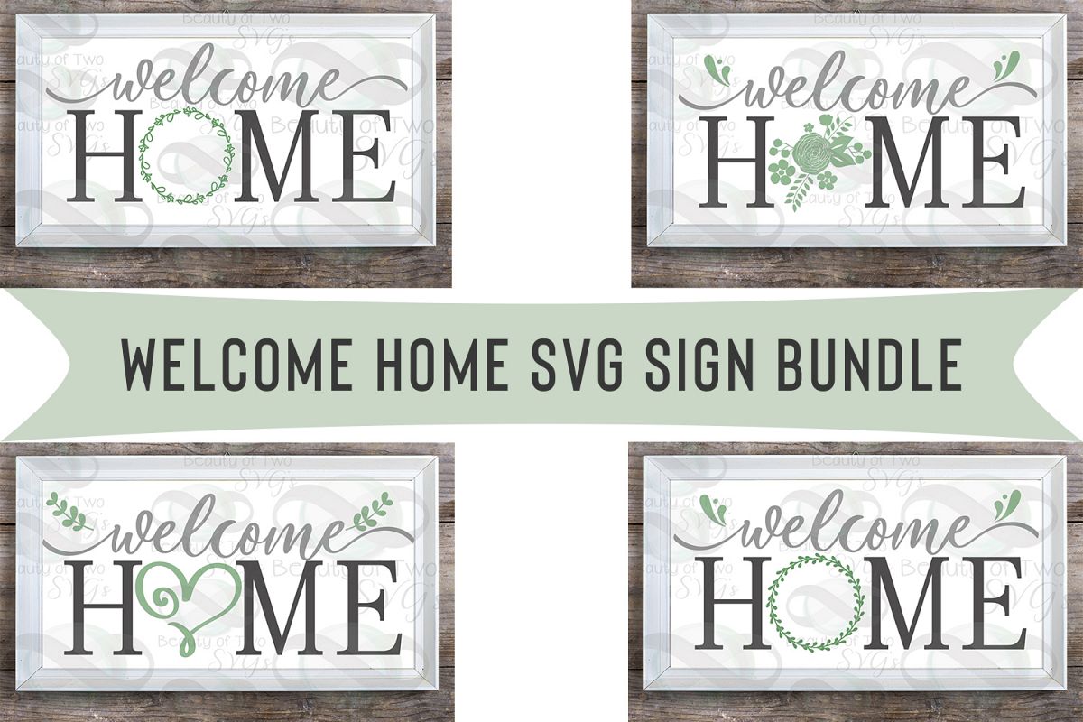 Download 4 Farmhouse svg designs, Welcome Home wreath sign bundle ...