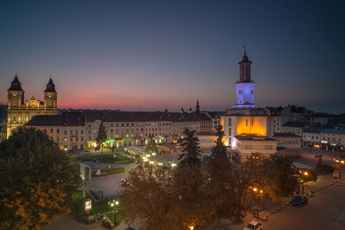 Old city in Ukraine during sunset example image 1