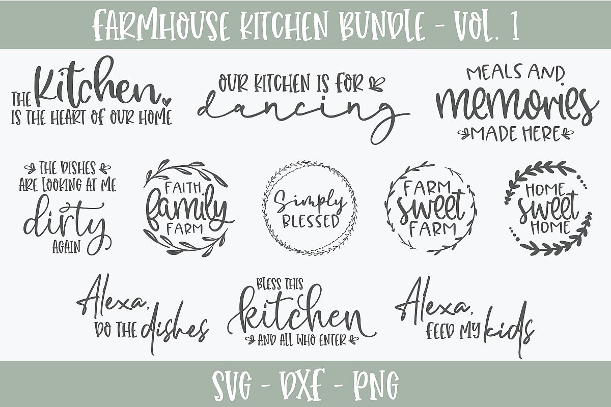 Farmhouse Kitchen Bundle - 11 Designs - SVG Cut Files example image 1