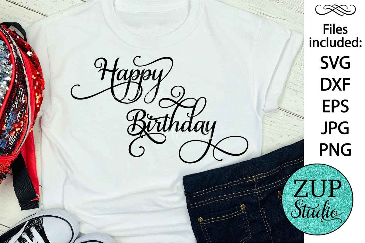 Happy Birthday Digital Cutting files file 162 example image 1